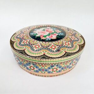 Vintage Colorful Floral Made in Holland Tin